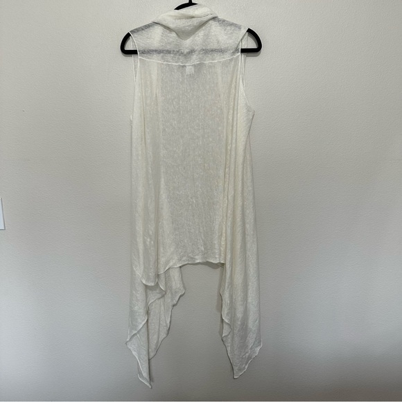 Vivid linen women’s lagenlook waterfall knit vest white size 1 one size - Picture 3 of 3